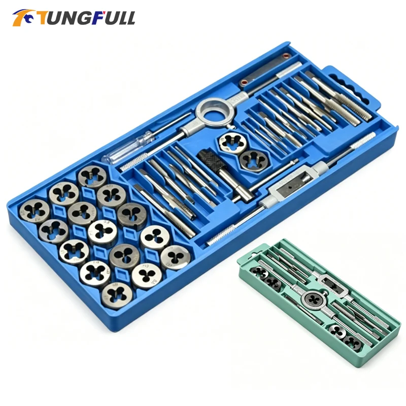 TUNGFULL Professional Tap and Die Set, Complete Thread Repair Kit for DIY & Mechanical Use, Durable Steel Construction
TUNGFULL Professional Tap and Die Set, Complete Thread Repair Kit for DIY & Mechanical Use, Durable Steel Construction
