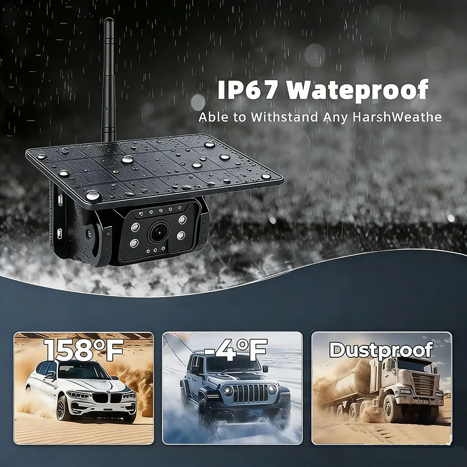 WiFi Magnetic Solar Wireless Backup Camera 1080P IP69 Night Vision No Wiring for Phone Android RV Trailer Truck Pickup
WiFi Magnetic Solar Wireless Backup Camera 1080P IP69 Night Vision No Wiring for Phone Android RV Trailer Truck Pickup
