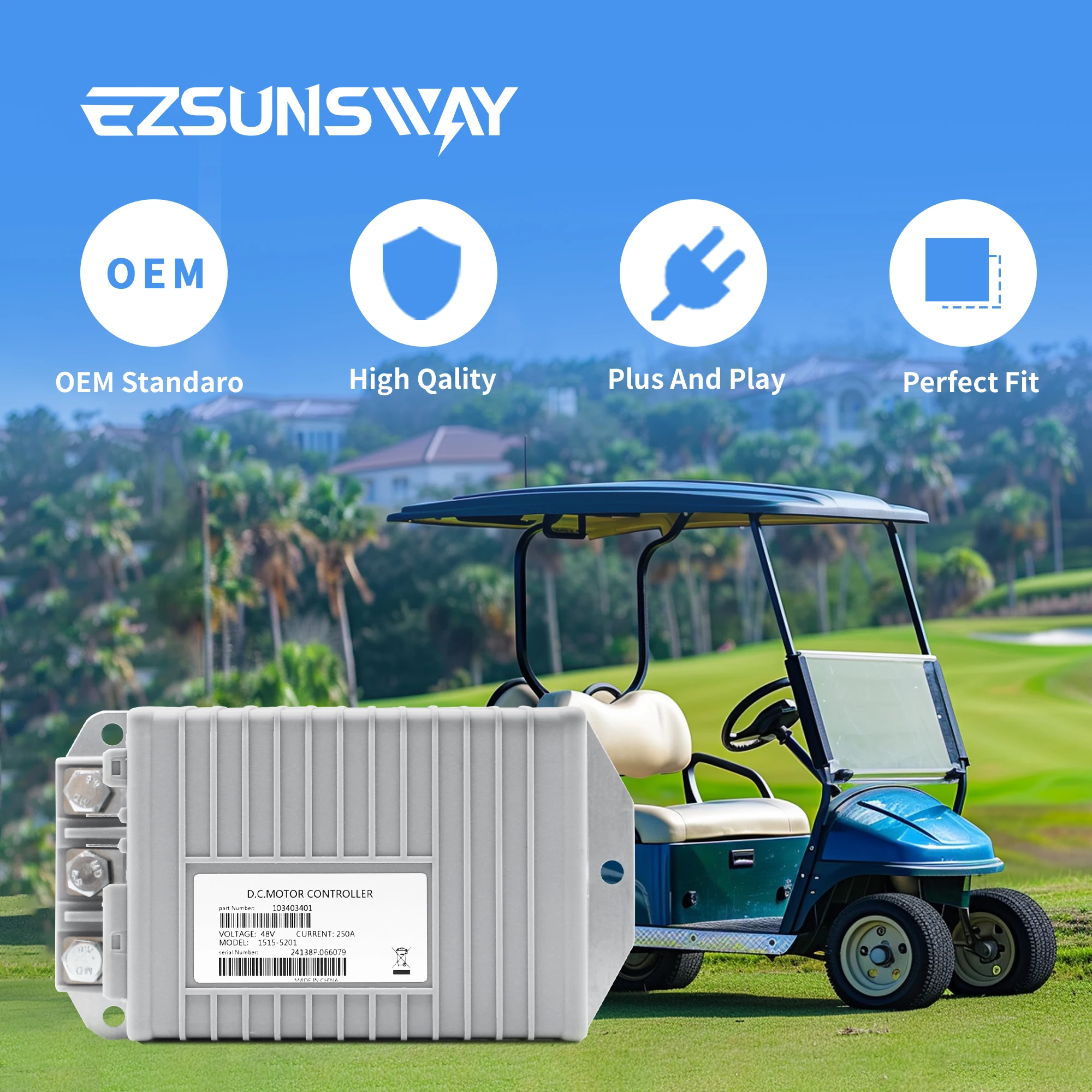 1515-5201 48V 250A Golf Cart Electronic Throttle Controller for Curtis Club DS& Precedent EXCEL System Compatible Year 2009-2014
1515-5201 48V 250A Golf Cart Electronic Throttle Controller for Curtis Club DS& Precedent EXCEL System Compatible Year 2009-2014