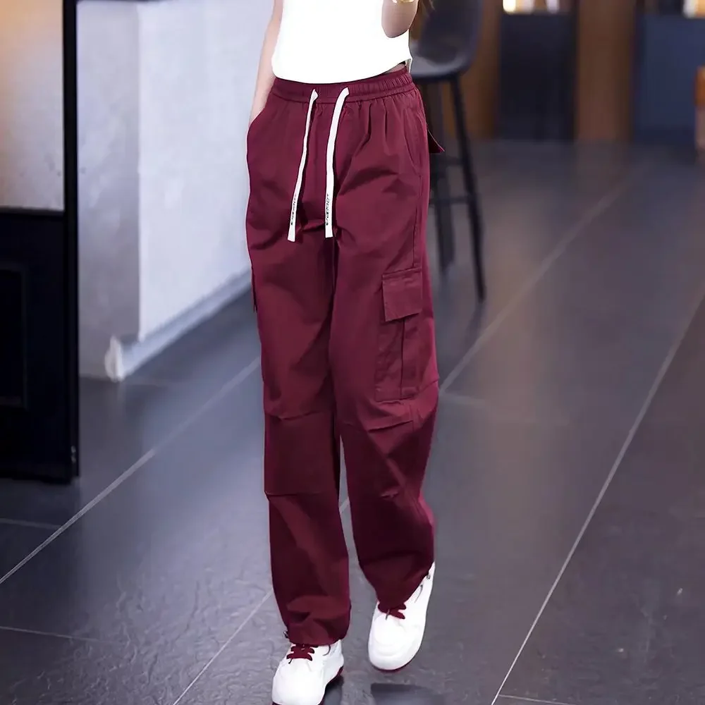 Pure Cotton Women's Work Pants Straight Spring New Sports Loose Slimming Wide-leg Pants American High-waist Casual Pants E7979
Pure Cotton Women's Work Pants Straight Spring New Sports Loose Slimming Wide-leg Pants American High-waist Casual Pants E7979