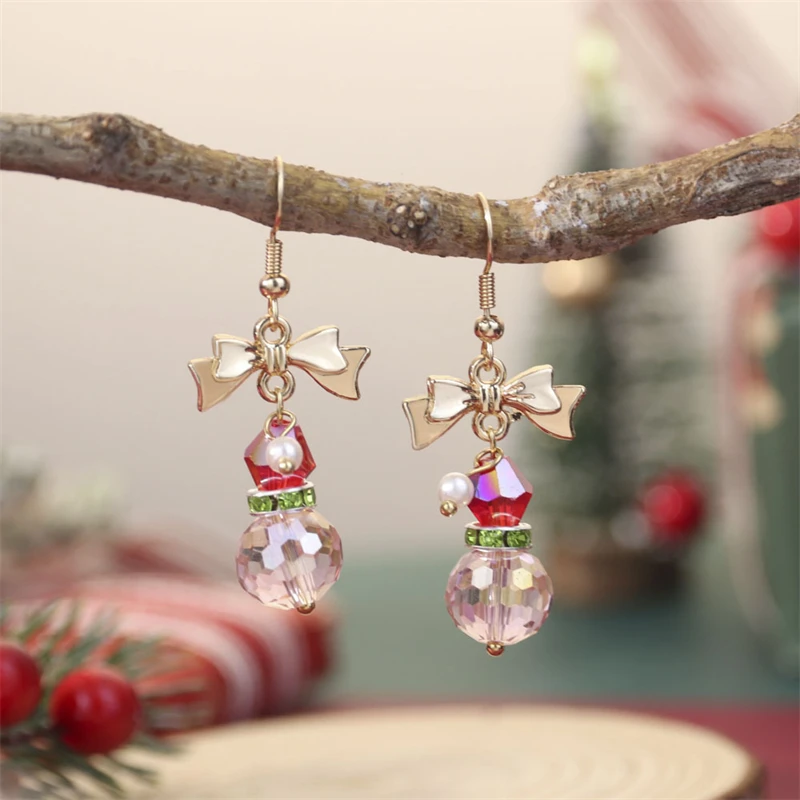 Fashion Christmas Bow Earrings for Women Glass Colorful Party Gifts New Year Festival Drop Snowman Earrings Jewelry Accessories
Fashion Christmas Bow Earrings for Women Glass Colorful Party Gifts New Year Festival Drop Snowman Earrings Jewelry Accessories