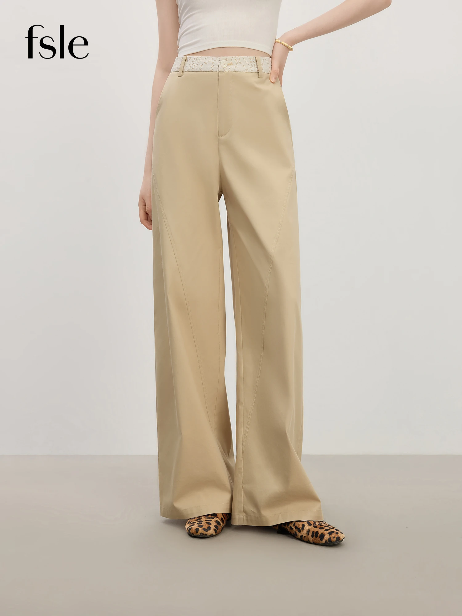 FSLE Women's Lace Waistband Wide-leg Straight-leg Pants Elegant Commute Slim-fit Pants New Summer 2025 Long Pants 25FS12745
FSLE Women's Lace Waistband Wide-leg Straight-leg Pants Elegant Commute Slim-fit Pants New Summer 2025 Long Pants 25FS12745