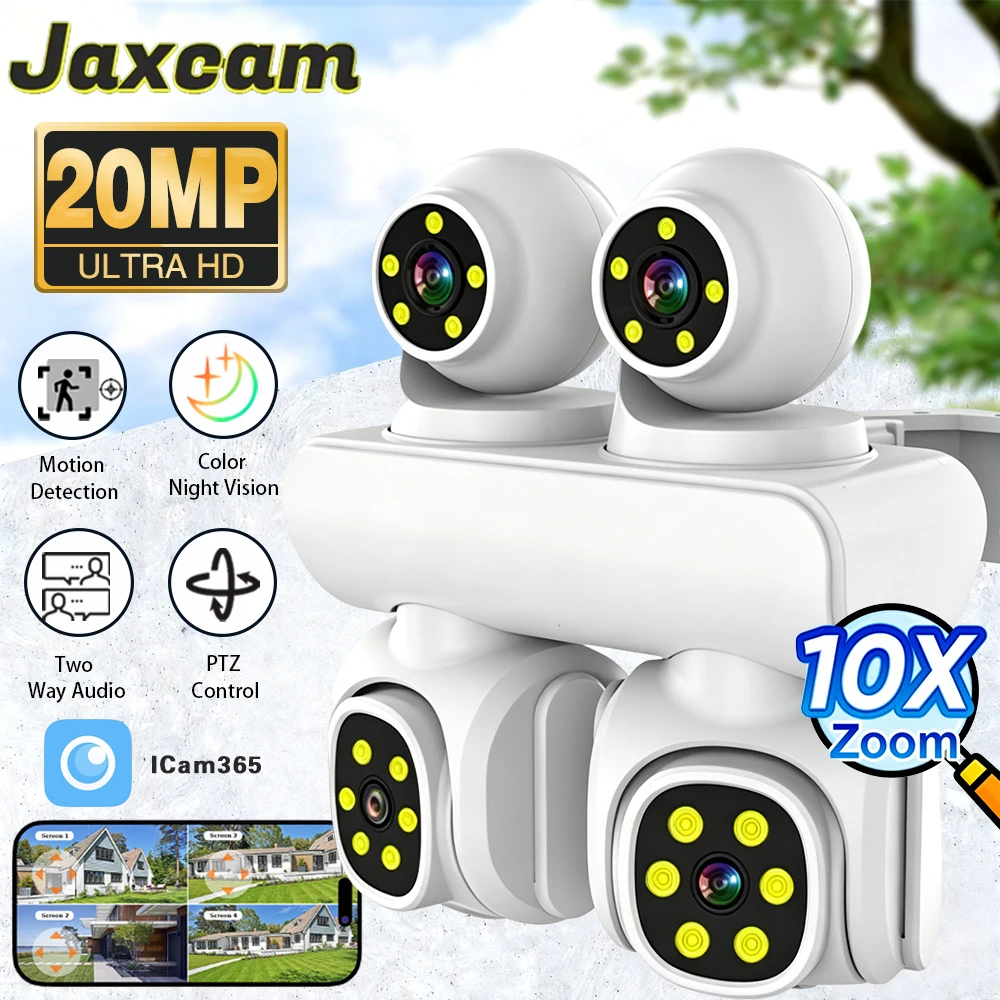 10K 20MP Four Lens WIFI IP Camera 10X Zoom Four PTZ Outdoor IP66 Waterproof Two Way Intercom Motion Track ICam365 CCTV Camera
10K 20MP Four Lens WIFI IP Camera 10X Zoom Four PTZ Outdoor IP66 Waterproof Two Way Intercom Motion Track ICam365 CCTV Camera