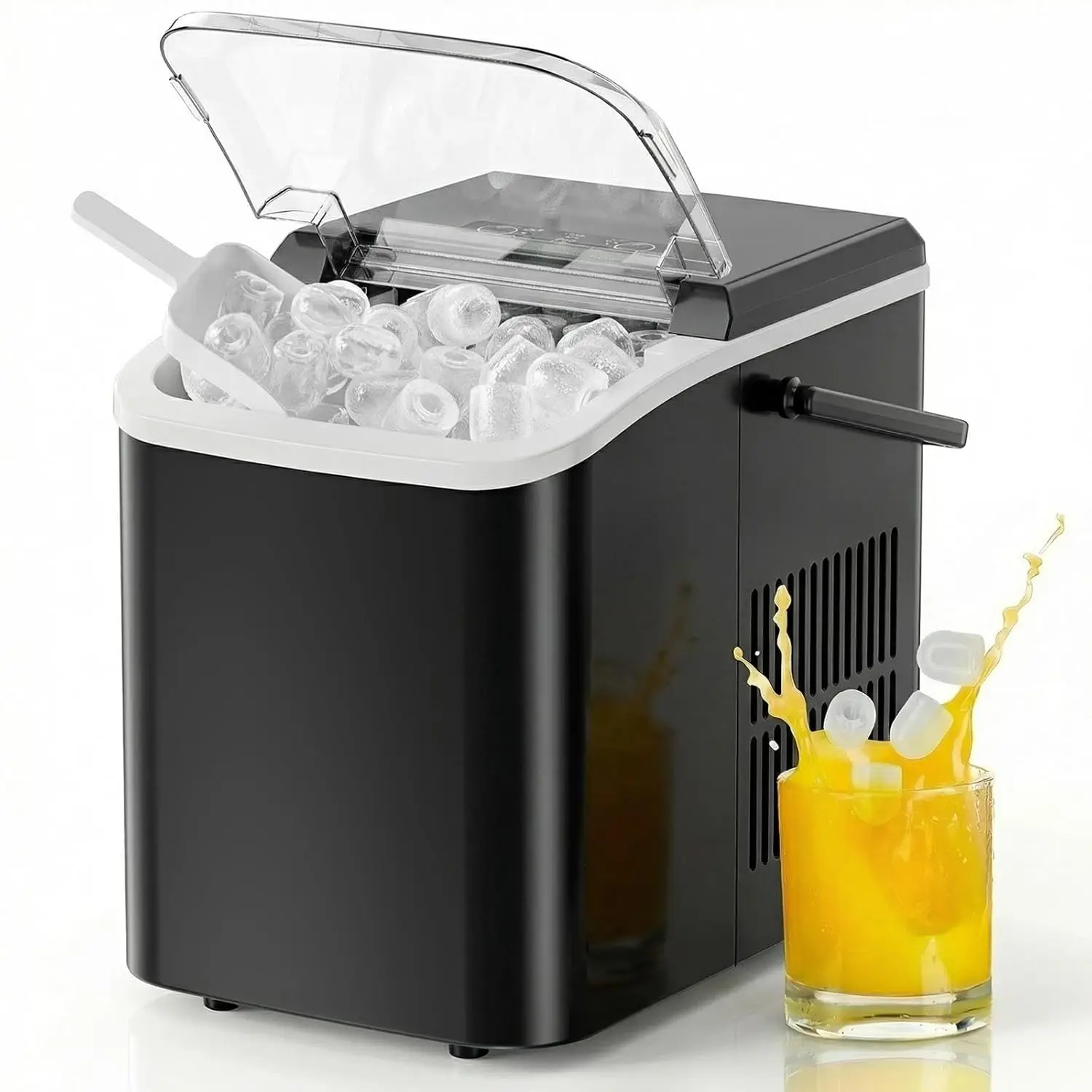 Portable Ice Maker Countertop: 26lbs/24Hr, 9 Bullet Ice in 6 Mins, Auto-Cleaning, for Home Kitchen RV Camping
Portable Ice Maker Countertop: 26lbs/24Hr, 9 Bullet Ice in 6 Mins, Auto-Cleaning, for Home Kitchen RV Camping