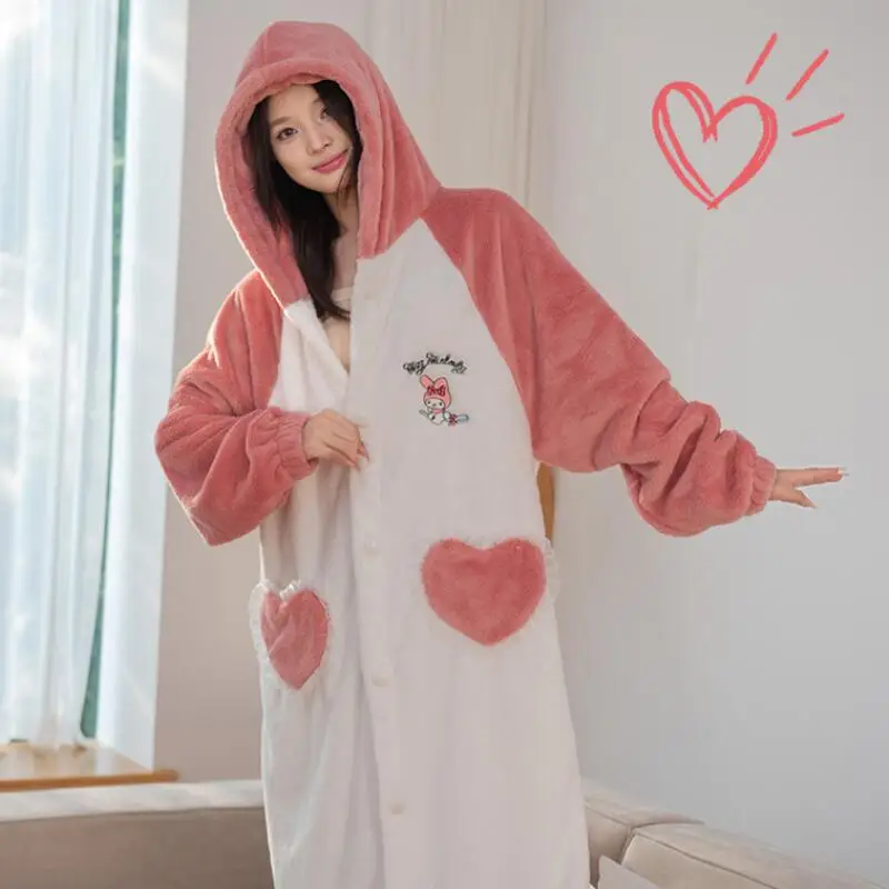 Cute Cartoon Character My Melody Pajamas, Plush Thickened Warm Flannel Hooded Home Clothes, Boutique Nightgowns, Holiday Gifts
Cute Cartoon Character My Melody Pajamas, Plush Thickened Warm Flannel Hooded Home Clothes, Boutique Nightgowns, Holiday Gifts