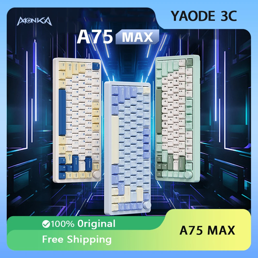 Механическая клавиатура MONKA A75MAX, 3 режима USB/2,4G/Bluetooth для QMK/VIA, алюминиевая игровая клавиатура по индивидуальному заказу, подарки для геймеров
Механическая клавиатура MONKA A75MAX, 3 режима USB/2,4G/Bluetooth для QMK/VIA, алюминиевая игровая клавиатура по индивидуальному заказу, подарки для геймеров