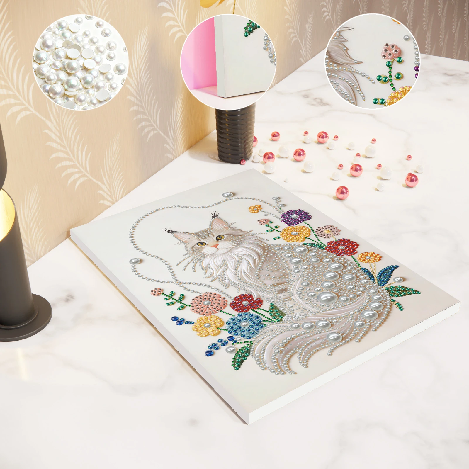 White Cat DIY Pearl Dot Painting With Frame Pearl Art Painting 30x40cm for Home
White Cat DIY Pearl Dot Painting With Frame Pearl Art Painting 30x40cm for Home