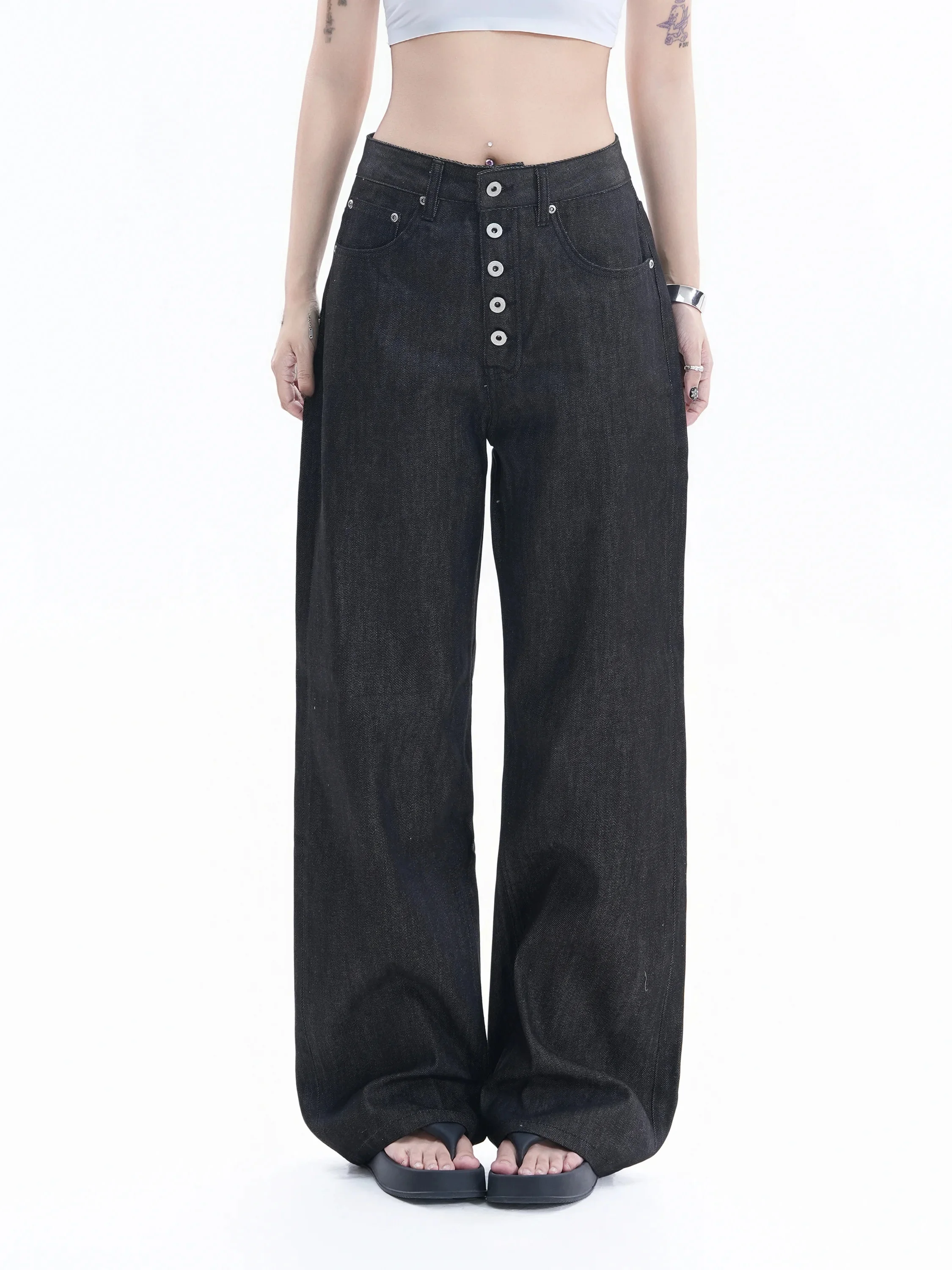 Loose Women's Denim Jeans Button Fly Lazy Style Versatile Casual Wide Leg Pants American Hot Girl Loose Fit Cotton Blend
Loose Women's Denim Jeans Button Fly Lazy Style Versatile Casual Wide Leg Pants American Hot Girl Loose Fit Cotton Blend