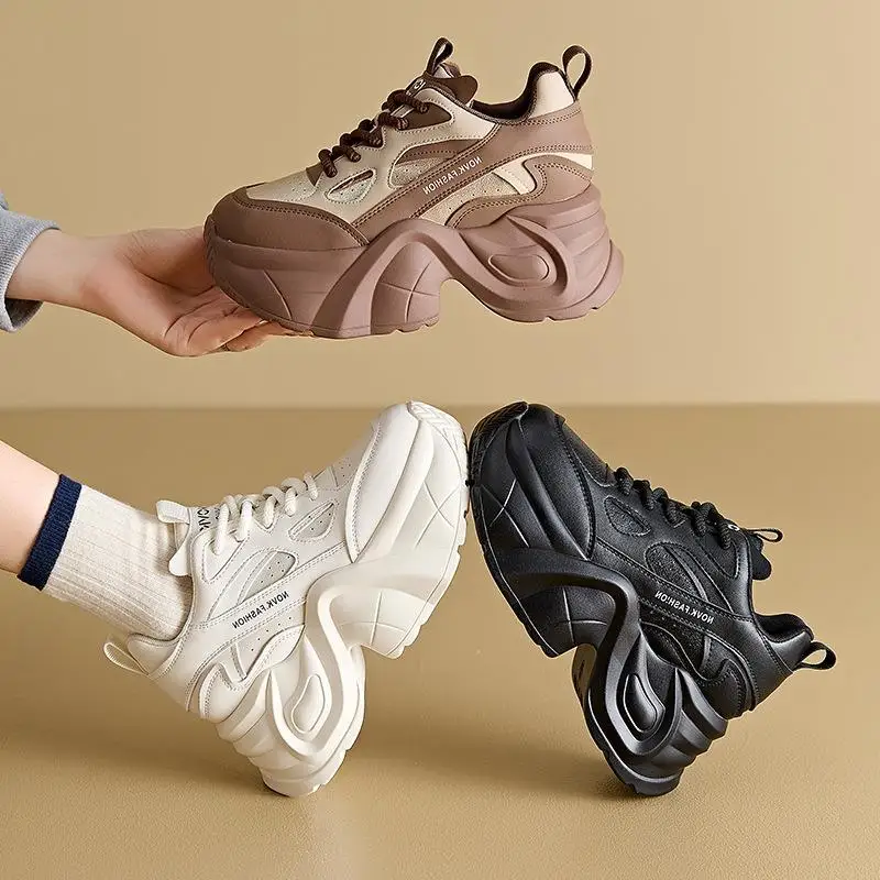 Women's Dad Shoes Thick Bottom Sporty Casual High Top Loafers round Toe Korean Style Middle Heel Natural Leather Insole
Women's Dad Shoes Thick Bottom Sporty Casual High Top Loafers round Toe Korean Style Middle Heel Natural Leather Insole