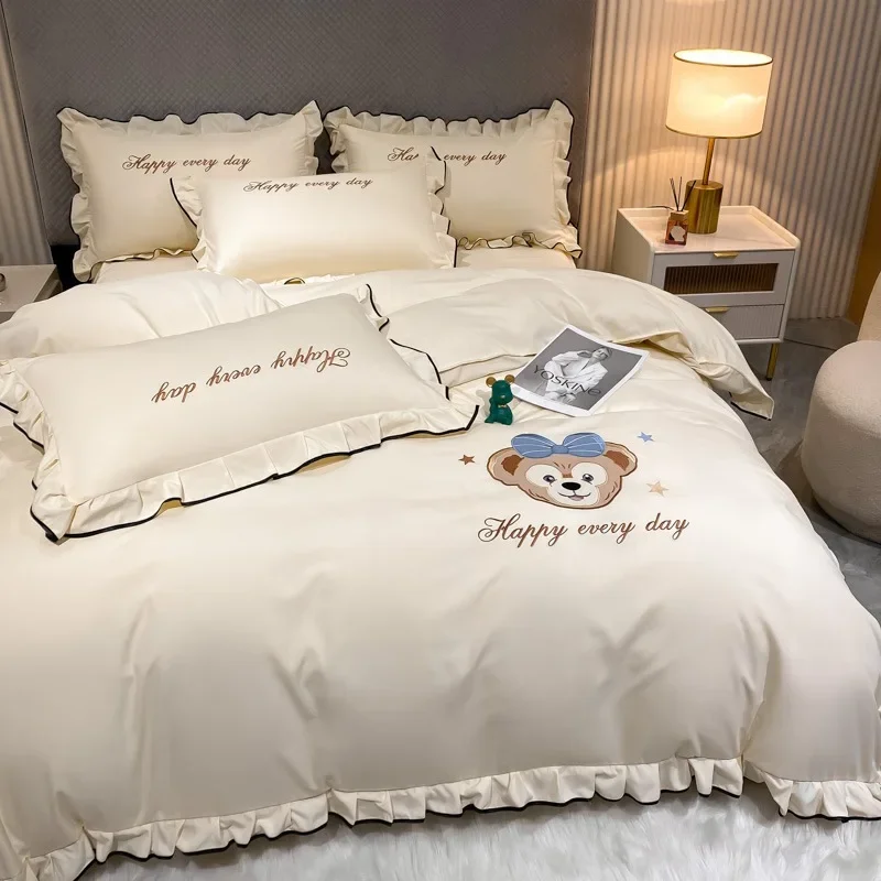 New Princess Style Four-Piece Set Skin-Friendly Soft Korean Style Australian Woolen Cotton Embroidery Four-Piece Set
New Princess Style Four-Piece Set Skin-Friendly Soft Korean Style Australian Woolen Cotton Embroidery Four-Piece Set