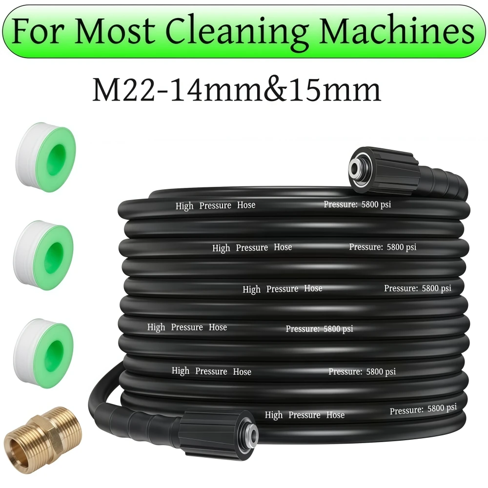5~30meter Pressure Cleaning Machine Hose 5800psi Kink Resistant Hose Car Wash Hose Water Cleaning Extension Hose M22-pin 14/15
5~30meter Pressure Cleaning Machine Hose 5800psi Kink Resistant Hose Car Wash Hose Water Cleaning Extension Hose M22-pin 14/15