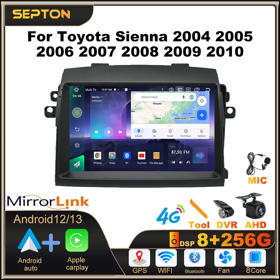 SEPTON Car Audio for Toyota Sienna 2004 2005 2006 2007 2008 2009 2010 GPS Navi 4G Head Unit Android Auto Car Stereo Installation
SEPTON Car Audio for Toyota Sienna 2004 2005 2006 2007 2008 2009 2010 GPS Navi 4G Head Unit Android Auto Car Stereo Installation