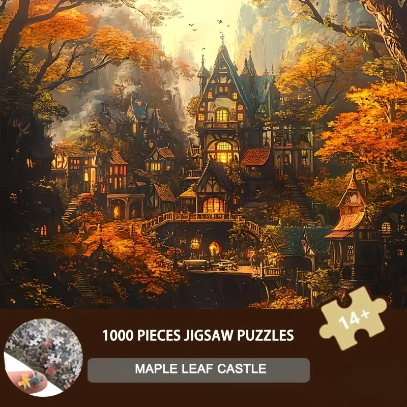 51*51CM Pullze Size Puzzle Maple Leaf Castle 1000 Piece Paper Jigsaw Puzzle for Nature Lovers & Fantasy Collectors
51*51CM Pullze Size Puzzle Maple Leaf Castle 1000 Piece Paper Jigsaw Puzzle for Nature Lovers & Fantasy Collectors