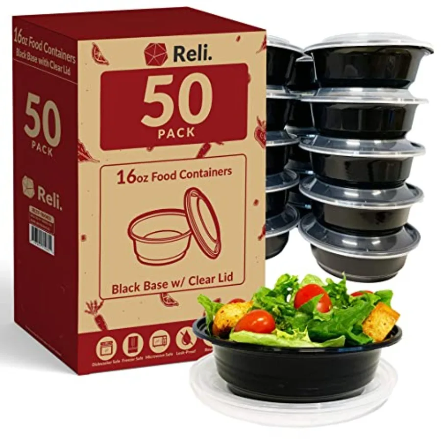 Meal Prep Bowls w/Lids - 50 Pack 16 oz Disposable Bowls with Lids Microwave/Freezer Safe
Meal Prep Bowls w/Lids - 50 Pack 16 oz Disposable Bowls with Lids Microwave/Freezer Safe