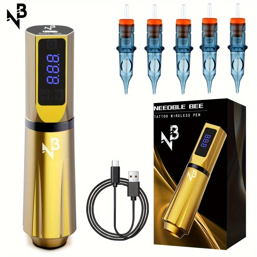 Goldplume Tattoo Pen Machine Kit, Classy Wireless Tattoo Machine Kit, Built-In 2000Mah Large-Capacity Power Supply, Classy Tattoo Kit, Tattoo Supplies and Collections of Tattoo Masters
Goldplume Tattoo Pen Machine Kit, Classy Wireless Tattoo Machine Kit, Built-In 2000Mah Large-Capacity Power Supply, Classy Tattoo Kit, Tattoo Supplies and Collections of Tattoo Masters