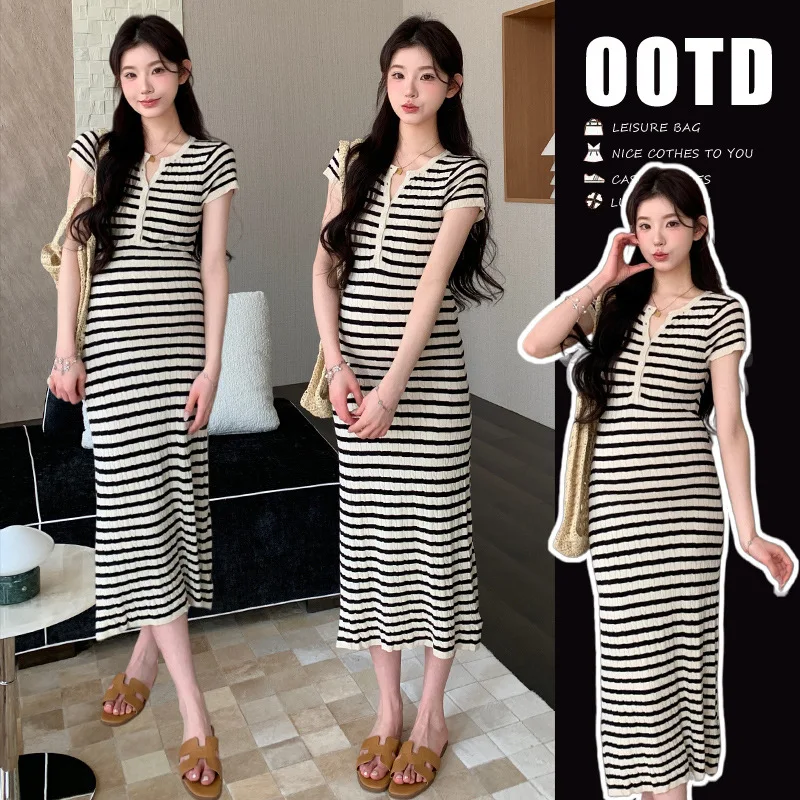 Maternity Dress Summer 2026 Slim Fit Bodycon Soft Comfortable Striped Short Sleeve Dress for Pregnant Women Minimalist
Maternity Dress Summer 2026 Slim Fit Bodycon Soft Comfortable Striped Short Sleeve Dress for Pregnant Women Minimalist