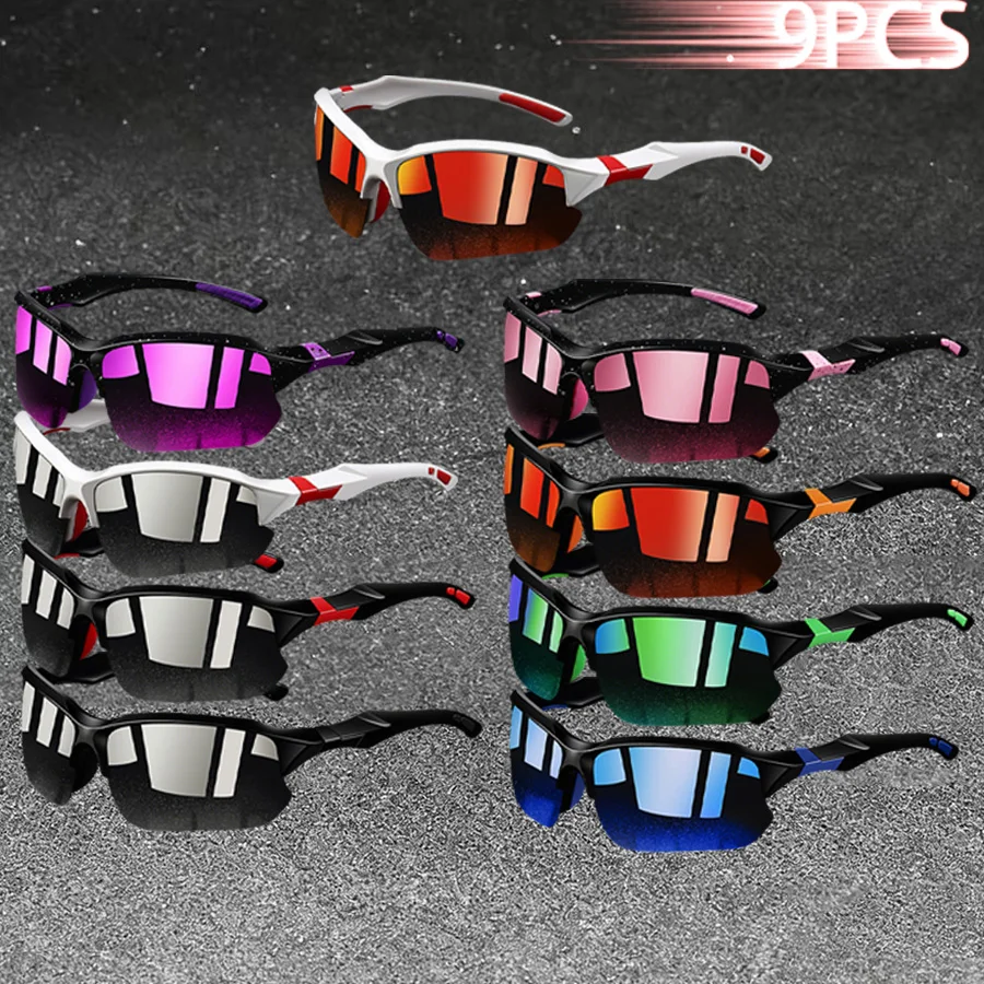 9PCS Classic Colorful Fashion Half Frame Sports Sunglasses Neutral Fishing Driving Casual Vacation Cycling New Style Eyewear
9PCS Classic Colorful Fashion Half Frame Sports Sunglasses Neutral Fishing Driving Casual Vacation Cycling New Style Eyewear