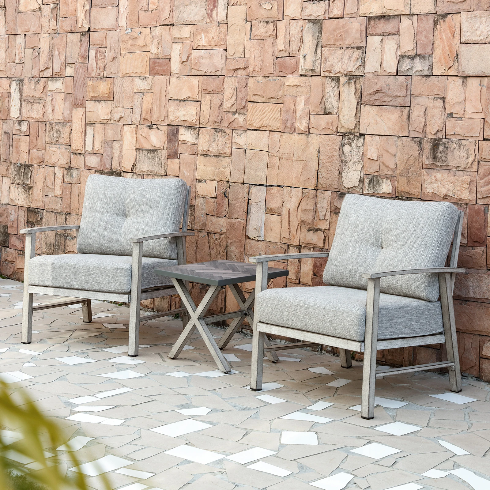 SeeHill Aluminum Patio Furniture Set, 3 Piece Outdoor Patio Bistro Set Conversation Set with Cushions for Porch, Lawn, White Oak
SeeHill Aluminum Patio Furniture Set, 3 Piece Outdoor Patio Bistro Set Conversation Set with Cushions for Porch, Lawn, White Oak