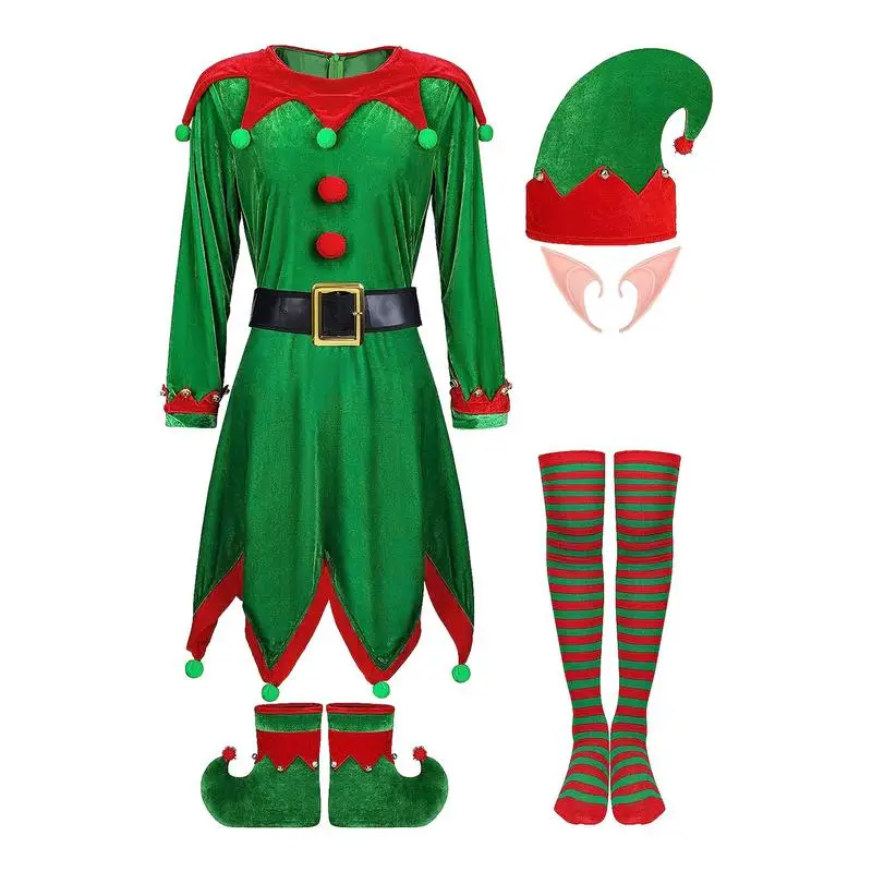Christmas Costume For Kids Outfit Suit Santa's Helper Costume 7 PCS Funny Festive Outfit With Shoe Belt Ear For Role Play Girls
Christmas Costume For Kids Outfit Suit Santa's Helper Costume 7 PCS Funny Festive Outfit With Shoe Belt Ear For Role Play Girls