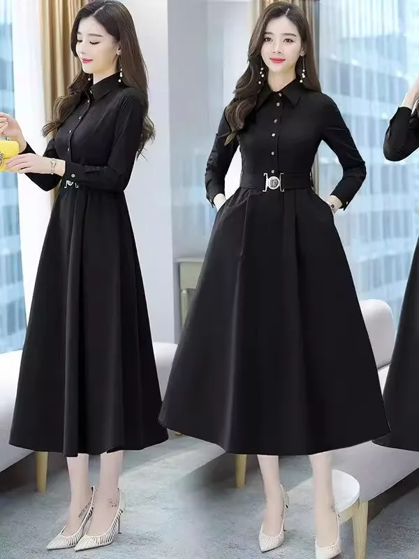 Elegant Mid-Late Autumn Long Sleeve Midi Dress for 40 Year Old Women plus Size Korean Style High Waist A-Line Dress
Elegant Mid-Late Autumn Long Sleeve Midi Dress for 40 Year Old Women plus Size Korean Style High Waist A-Line Dress