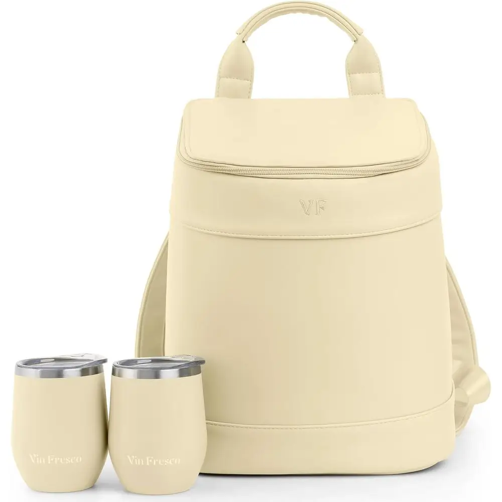Stylish Vegan Leather Insulated Cooler Bag with 2 Stainless Steel Tumblers, Holds 24 Cans or 6 Bottles
Stylish Vegan Leather Insulated Cooler Bag with 2 Stainless Steel Tumblers, Holds 24 Cans or 6 Bottles