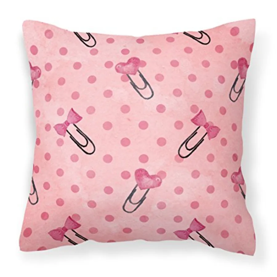 Watercolor Paper Clips and Polkadots Pink Fabric Decorative Pillow Machine Washable Indoor Outdoor Decorative Pillow for Couch
Watercolor Paper Clips and Polkadots Pink Fabric Decorative Pillow Machine Washable Indoor Outdoor Decorative Pillow for Couch
