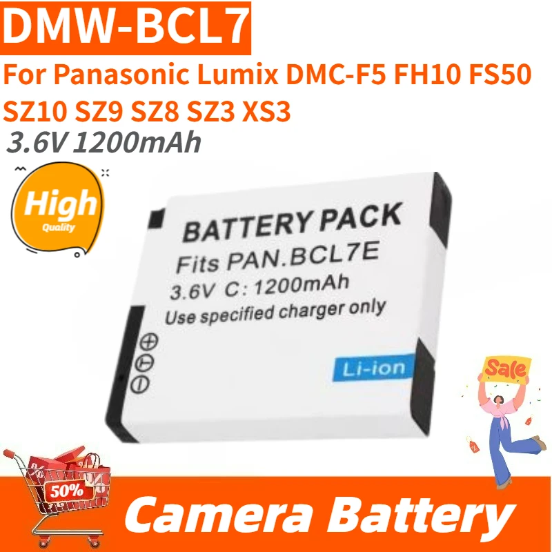 New Replacement Rechargeable Camera Battery 3.6V 1200mAh DMW-BCL7 for Panasonic DMC-XS1 XS3 F5 FH10 FS50 SZ3 SZ8 SZ9 SZ10
New Replacement Rechargeable Camera Battery 3.6V 1200mAh DMW-BCL7 for Panasonic DMC-XS1 XS3 F5 FH10 FS50 SZ3 SZ8 SZ9 SZ10