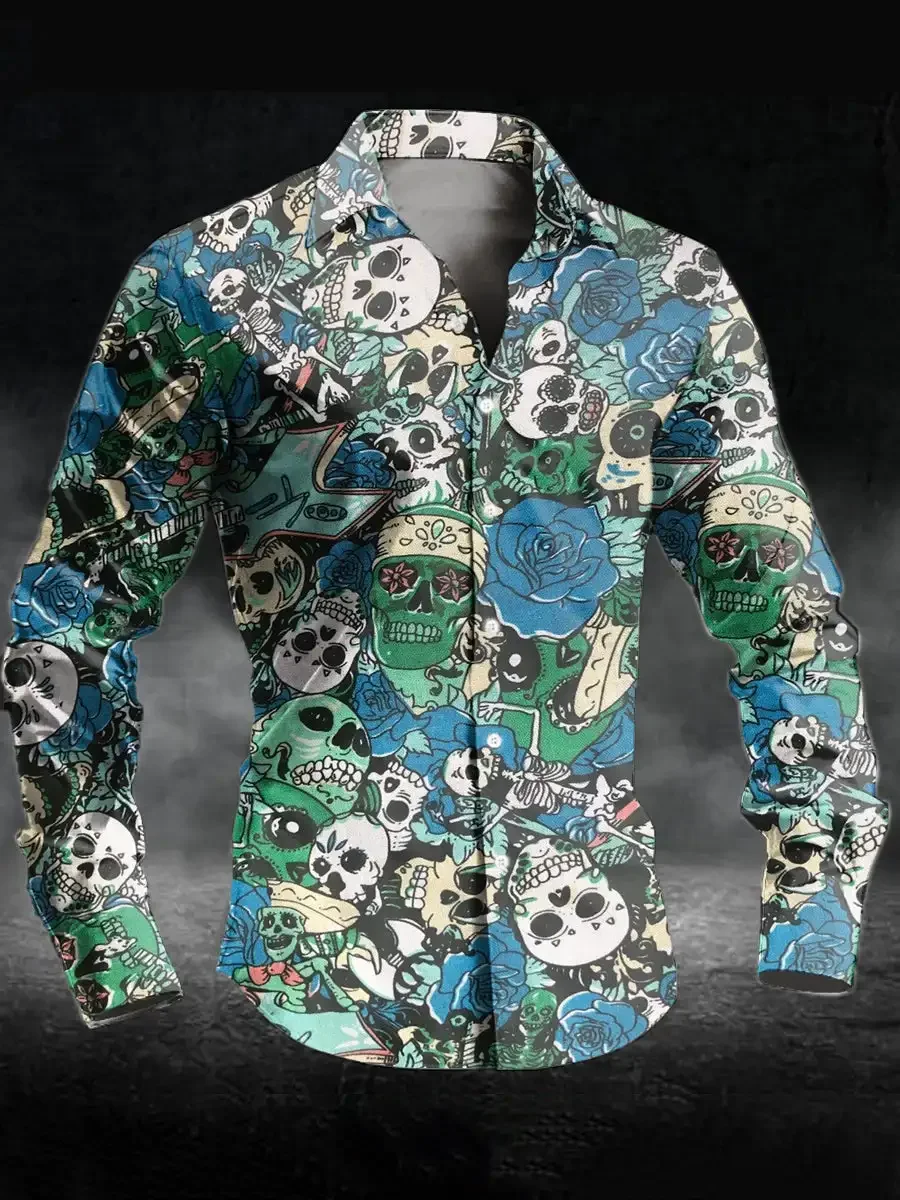 Men's Regular Flap Long Sleeve Shirt with 3D Printed Retro Skull Hip-hop Informal Fashion Street Tops Clothing with Flap Buttons
Men's Regular Flap Long Sleeve Shirt with 3D Printed Retro Skull Hip-hop Informal Fashion Street Tops Clothing with Flap Buttons