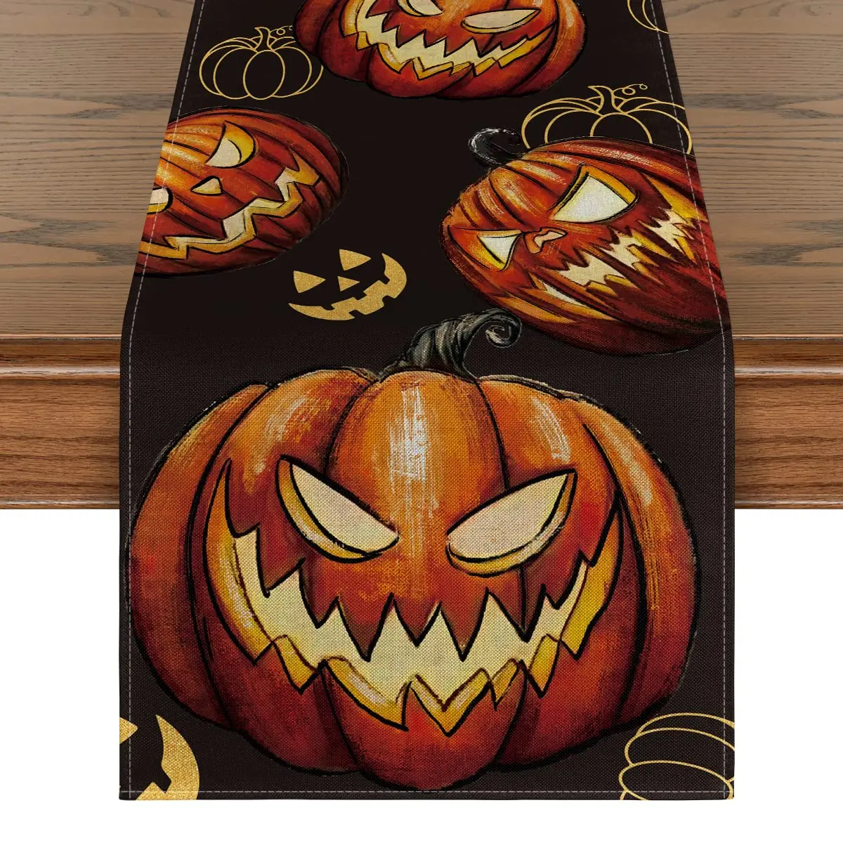 Jack-O-Lantern Halloween Table Runner, Pumpkins Fall Kitchen Dining Table Decoration, Outdoor Home Party
Jack-O-Lantern Halloween Table Runner, Pumpkins Fall Kitchen Dining Table Decoration, Outdoor Home Party