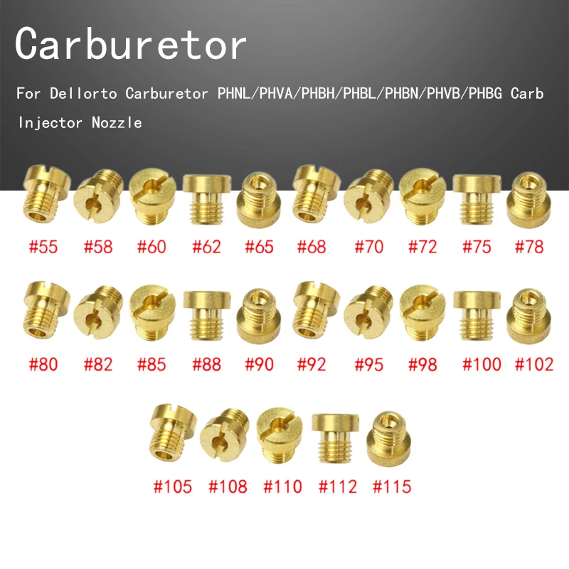 5pcs / 8pcs Main Jet M6 6mm #55-150 For Dellorto Carburetor PHNL/PHVA/PHBH/PHBL/PHBN/PHVB/PHBG Carb Injector Nozzle
5pcs / 8pcs Main Jet M6 6mm #55-150 For Dellorto Carburetor PHNL/PHVA/PHBH/PHBL/PHBN/PHVB/PHBG Carb Injector Nozzle