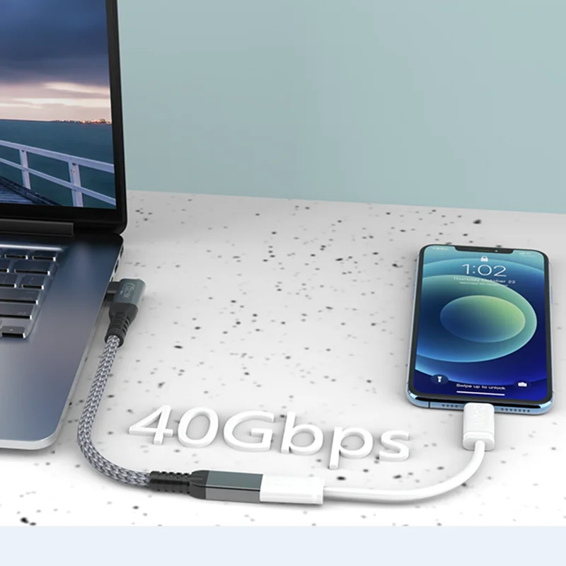 40Gbps Data Transfer 8K@60Hz Display 240W Charging USB 4 Male to Female Extender Cord Full Function 90-Degree Angle
40Gbps Data Transfer 8K@60Hz Display 240W Charging USB 4 Male to Female Extender Cord Full Function 90-Degree Angle