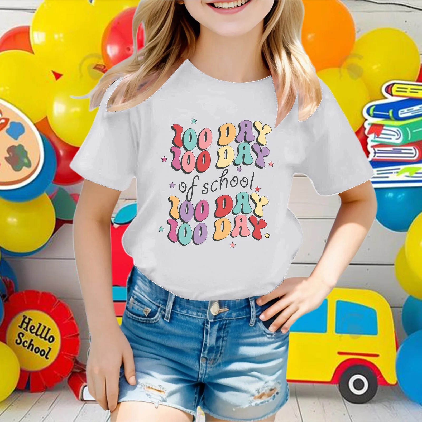 Children's T-shirts, Casual Pullovers Printed Round-neck Short-sleeved Shirts, 100 Days Before The Start of The School Year
Children's T-shirts, Casual Pullovers Printed Round-neck Short-sleeved Shirts, 100 Days Before The Start of The School Year