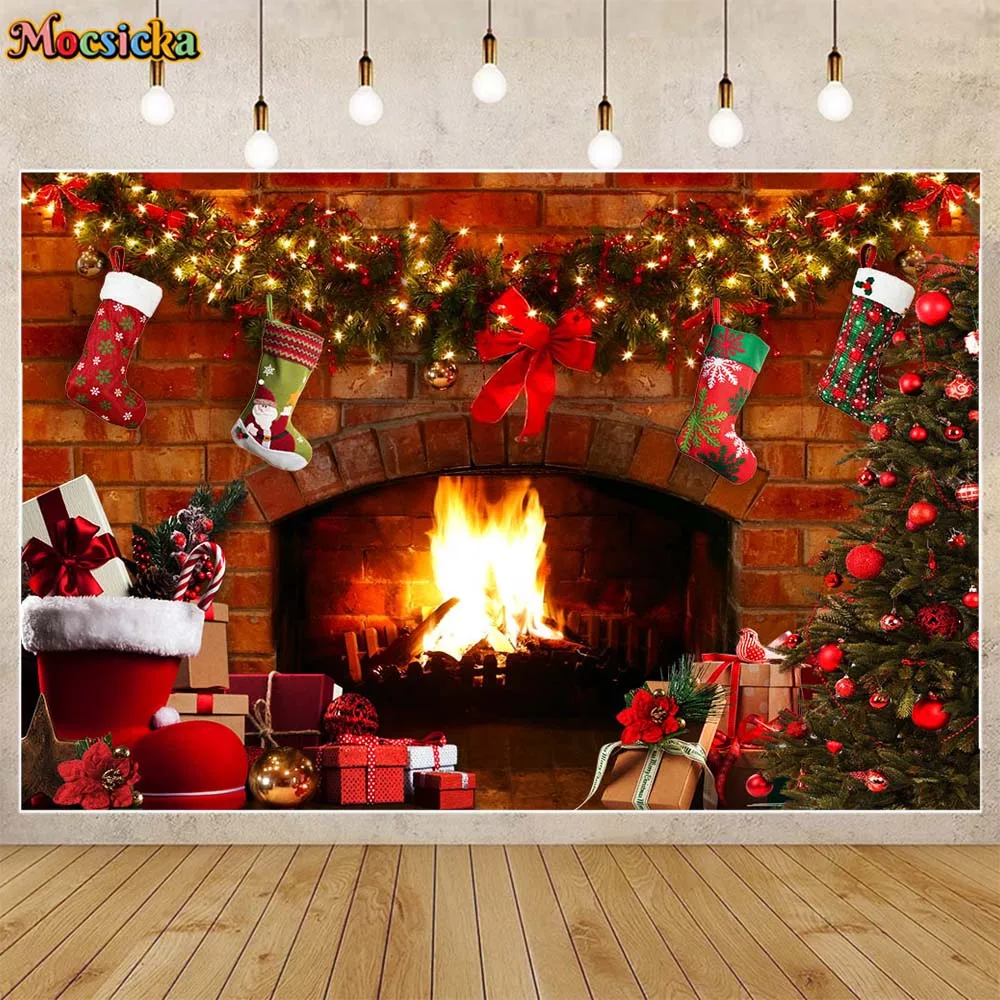 Mocsicka Christmas Fireplace Backdrop for Photography Brick Fireplace Fire Xmas Baby Kids Portrait Photo Background Photo Studio
Mocsicka Christmas Fireplace Backdrop for Photography Brick Fireplace Fire Xmas Baby Kids Portrait Photo Background Photo Studio