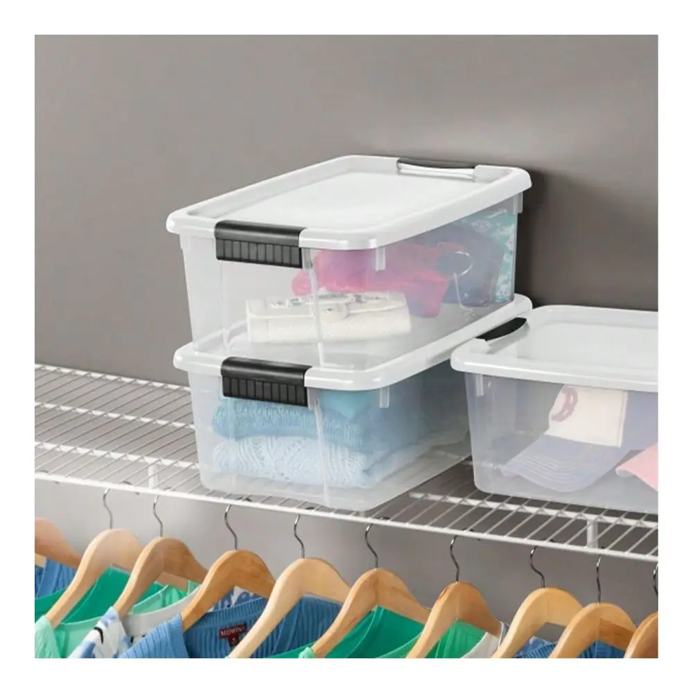 Ultra Latching Box, Storage Bins With Lids, Clear Plastic, 18 Quart HeavyDuty Organizing Containers For Closet, Bathroom, And O
Ultra Latching Box, Storage Bins With Lids, Clear Plastic, 18 Quart HeavyDuty Organizing Containers For Closet, Bathroom, And O