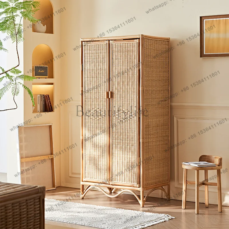 Japanese-style Indonesian agate rattan wardrobe wabi-sabi wind medieval rattan braided double-door storage cabinet
Japanese-style Indonesian agate rattan wardrobe wabi-sabi wind medieval rattan braided double-door storage cabinet