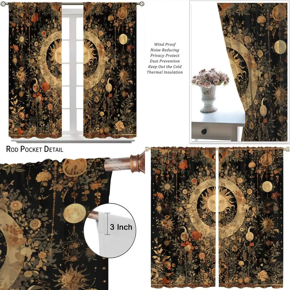 Плотные шторы с термоизоляцией Mystical Star & Wildflower — 2 панели, 84 x 84 для спальни и гостиной
Плотные шторы с термоизоляцией Mystical Star & Wildflower — 2 панели, 84 x 84 для спальни и гостиной