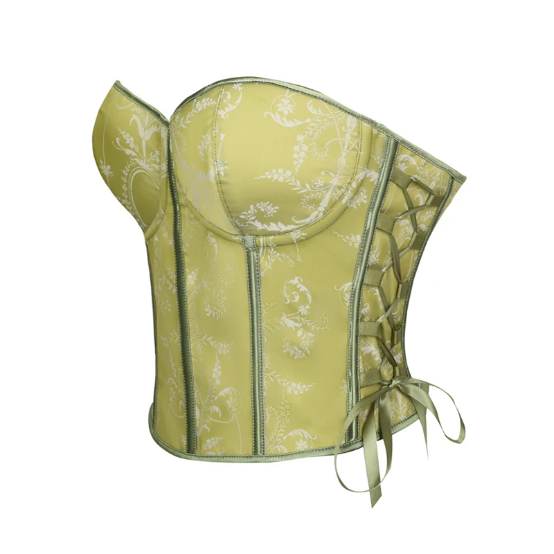 Женский зеленый корсет-бюстье без бретелек с бюстгальтером, модное белье с кружевной шнуровкой с обеих сторон, на костяках, готический корсет для вечеринок
Женский зеленый корсет-бюстье без бретелек с бюстгальтером, модное белье с кружевной шнуровкой с обеих сторон, на костяках, готический корсет для вечеринок