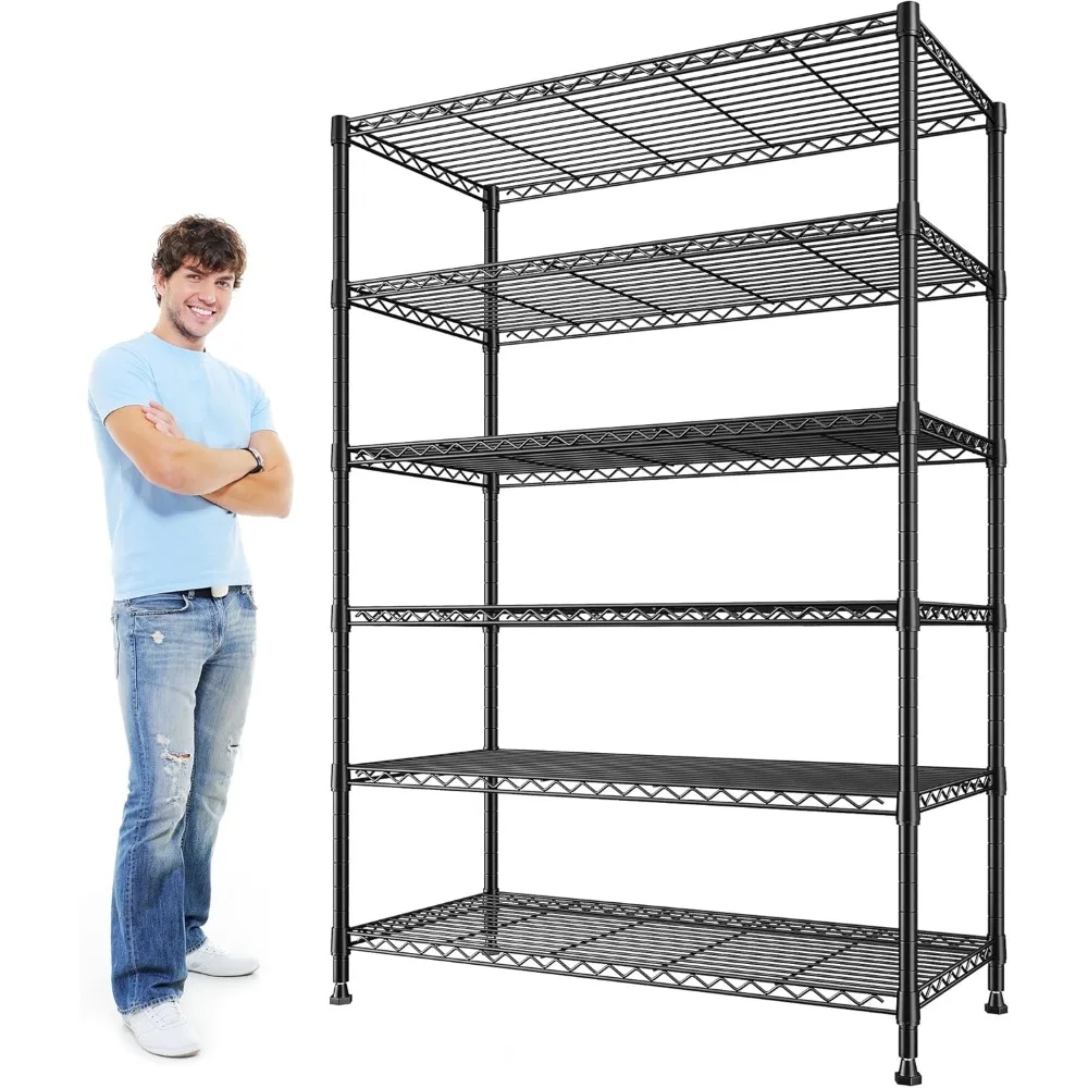 6 Tier Heavy Duty Storage Shelves Metal Rack 75 Inch Height Adjustable Shelving Unit for Pantry Kitchen Garage 1200LBS
6 Tier Heavy Duty Storage Shelves Metal Rack 75 Inch Height Adjustable Shelving Unit for Pantry Kitchen Garage 1200LBS