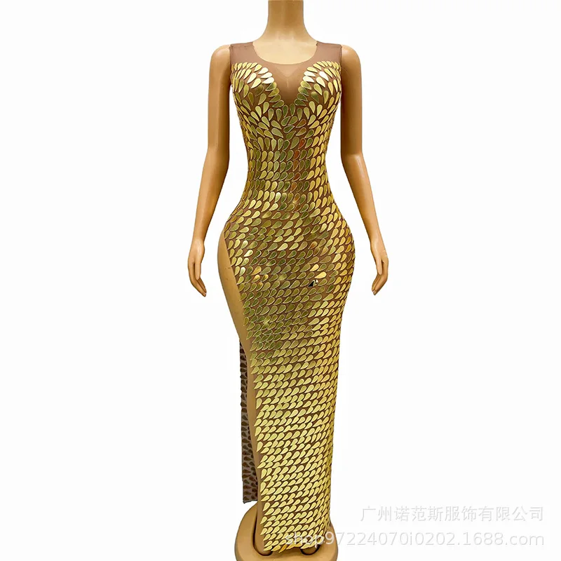 Gold Sequins High Split Elegant Temperament Dress Fashion Cocktail Party Host Dress Bafftafe Vestidos Vestidos De Fiesta De Lujo
Gold Sequins High Split Elegant Temperament Dress Fashion Cocktail Party Host Dress Bafftafe Vestidos Vestidos De Fiesta De Lujo