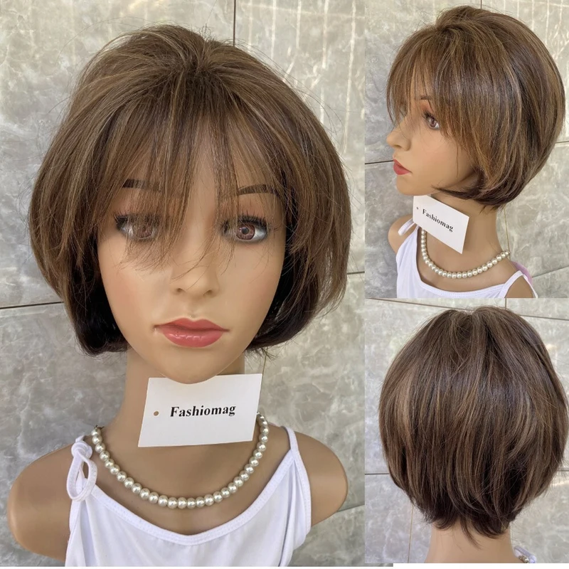 Short Bob Cut Soft Brown Mix Hair Blend Heat Ok Wigs Women Natural
Short Bob Cut Soft Brown Mix Hair Blend Heat Ok Wigs Women Natural