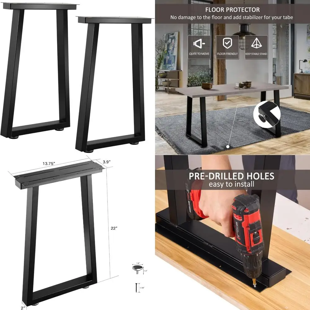 Heavy-Duty Black Metal Trapezoid Coffee Table Legs for DIY Projects, Benches, and More
Heavy-Duty Black Metal Trapezoid Coffee Table Legs for DIY Projects, Benches, and More