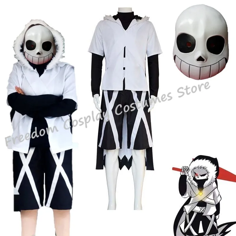 Game Undertale XTALE Cross Sans Cosplay Costume Mask Adult Uniform Suit Set with Halloween Carnival Party Outfit for Women Men
Game Undertale XTALE Cross Sans Cosplay Costume Mask Adult Uniform Suit Set with Halloween Carnival Party Outfit for Women Men