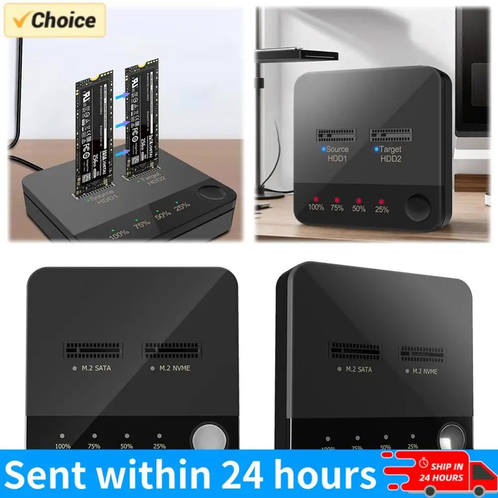 M.2 SATA/NVMe Dual-Bay Hard Disk Copier Offline Clone Hard Drive Docking Station Data Transmission M.2 Cloner with LED Indicator
M.2 SATA/NVMe Dual-Bay Hard Disk Copier Offline Clone Hard Drive Docking Station Data Transmission M.2 Cloner with LED Indicator