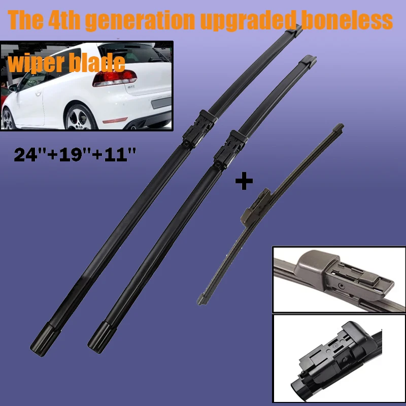 Wiper Front & Rear Wiper Blades Set For VW GOLF 6 Hatchback 2009 - 2012 Windshield Windscreen Window Brushes 24"+19"+11"
Wiper Front & Rear Wiper Blades Set For VW GOLF 6 Hatchback 2009 - 2012 Windshield Windscreen Window Brushes 24"+19"+11"