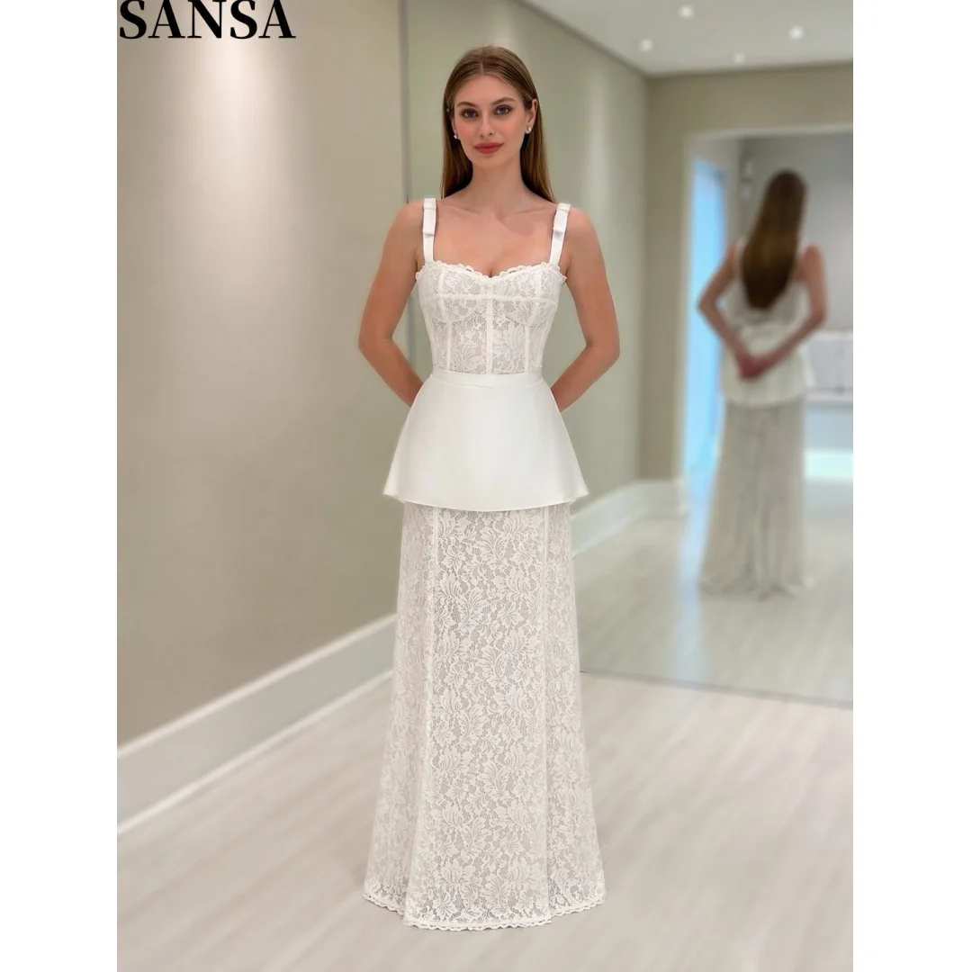Sansa Customized Elegant Off White women's formal evening gowns Two Piece Lace Corset Dress Bow Straps Peplum Full Lace Skirt
Sansa Customized Elegant Off White women's formal evening gowns Two Piece Lace Corset Dress Bow Straps Peplum Full Lace Skirt