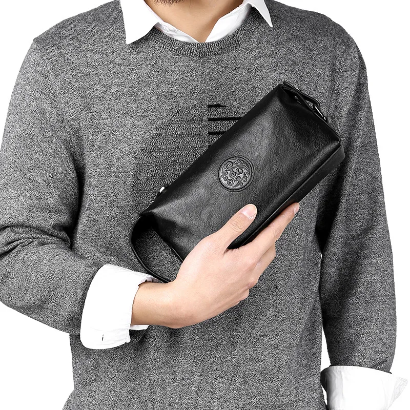 Men's clutch bag with large capacity, fashionable zipper, business handbag and soft leather
Men's clutch bag with large capacity, fashionable zipper, business handbag and soft leather