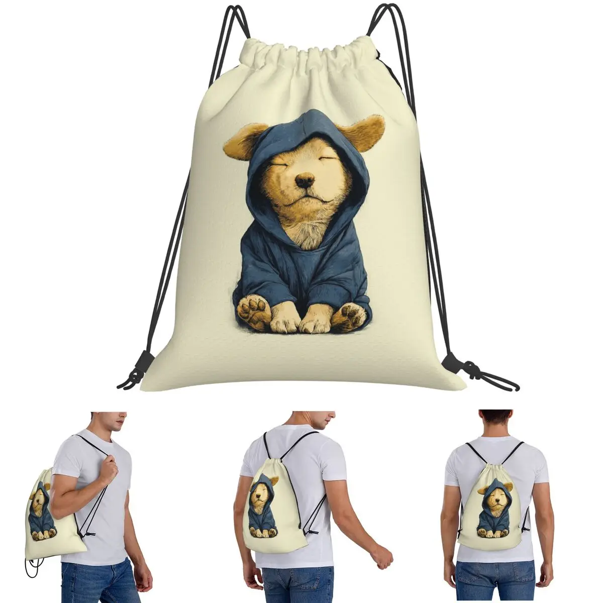 Sleeping Puppy In A Blue Hoodie Backpacks Casual Drawstring Bags Sports Bag Book Bags for Man Woman School
Sleeping Puppy In A Blue Hoodie Backpacks Casual Drawstring Bags Sports Bag Book Bags for Man Woman School