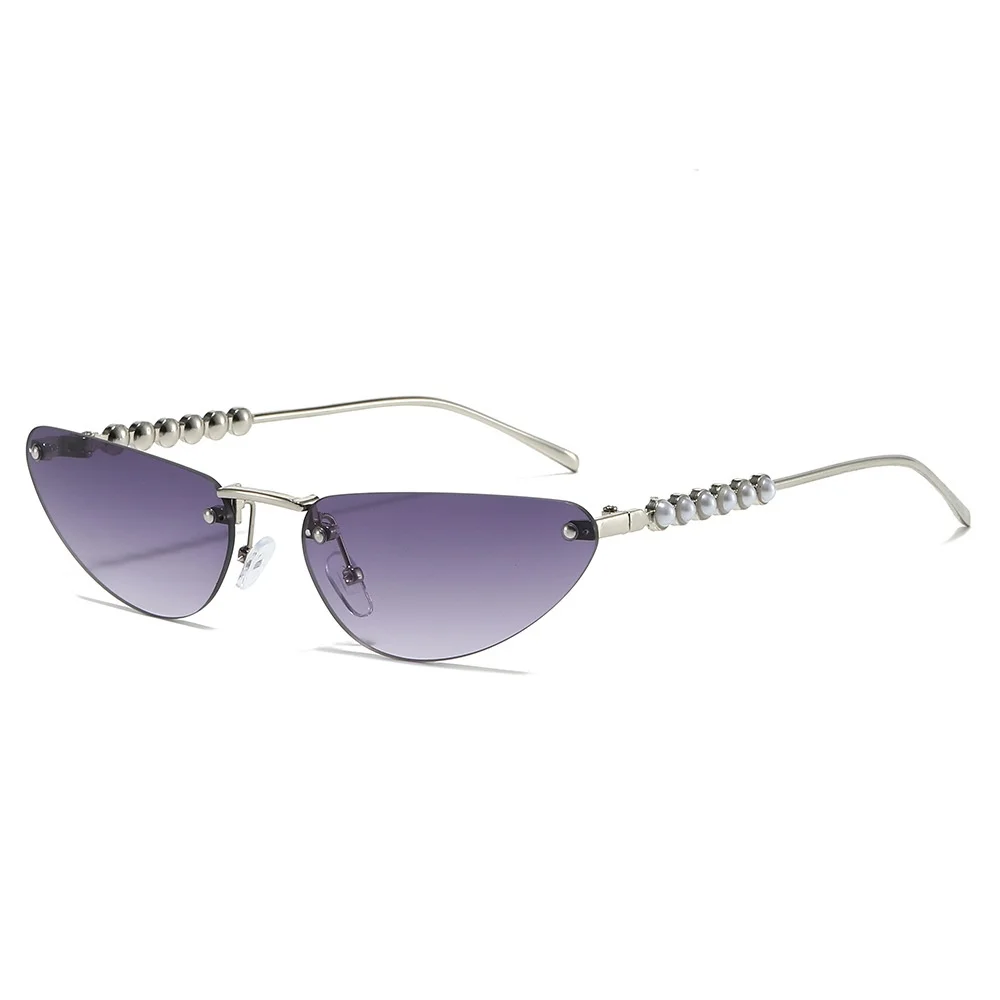 New Luxury Frameless Gradient Cat Eye Women Sunglasses 2025 Retro Pearl Temple Decoration Design Casual Men Sun Glasses UV400 
New Luxury Frameless Gradient Cat Eye Women Sunglasses 2025 Retro Pearl Temple Decoration Design Casual Men Sun Glasses UV400