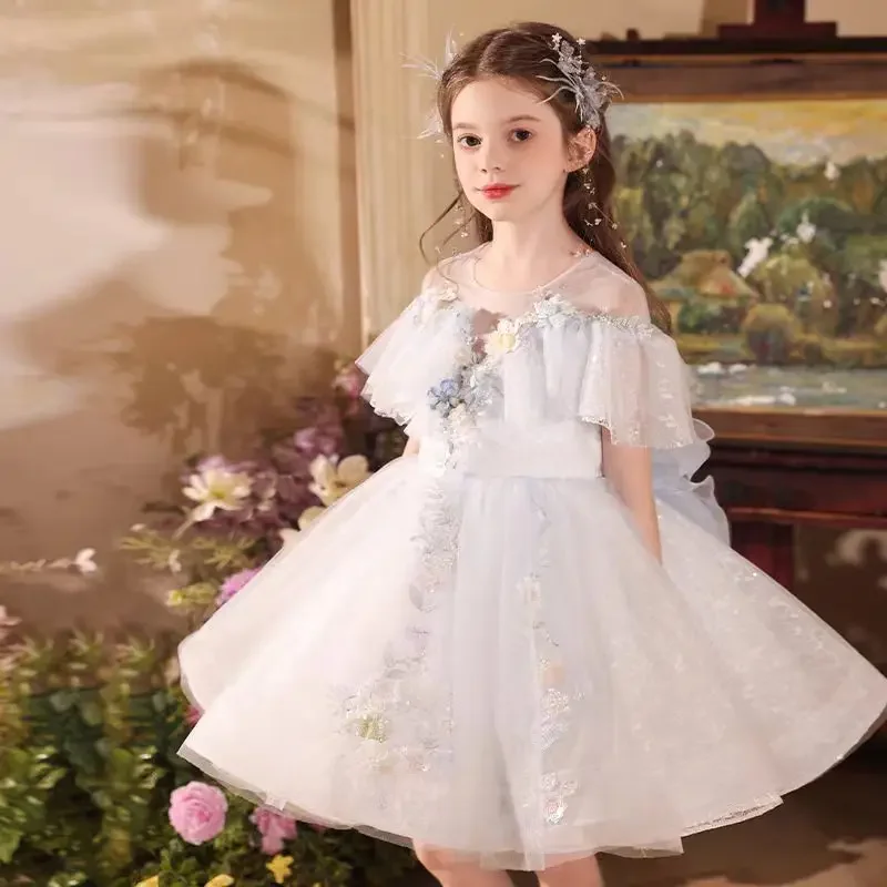 Elegant Blue Puffy Sleeve Flower Girl Dress Beading Princess Kids Wedding Birthday Performance Party Prom Gown
Elegant Blue Puffy Sleeve Flower Girl Dress Beading Princess Kids Wedding Birthday Performance Party Prom Gown
