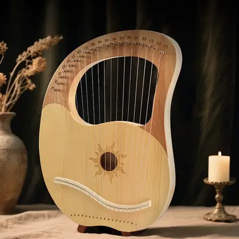 Mahogany Wood Harp Ingman Wood Lira Small Harps Kids Portable Bronze Strings Harp Beginner Handheld String Musical Instrument